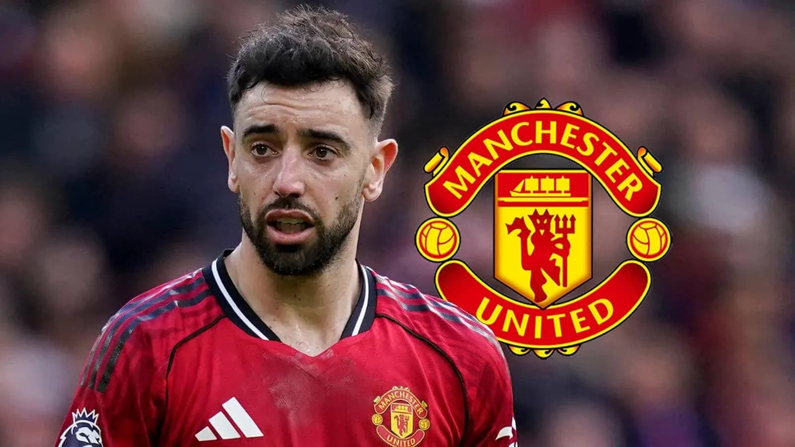 Bruno Fernandes in Manchester United kit with logo Bruno Fernandes in Manchester United kit with logo