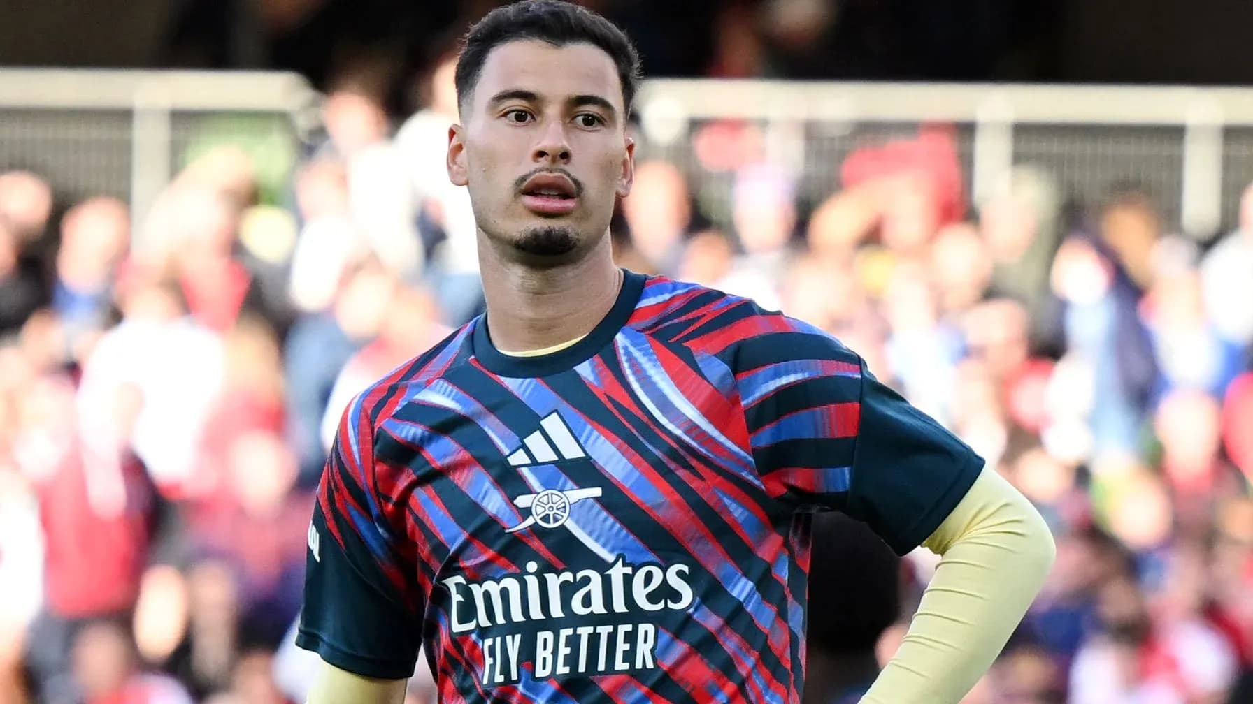 Goalkeeper wearing Arsenal kit during match warm-up Goalkeeper wearing Arsenal kit during match warm-up