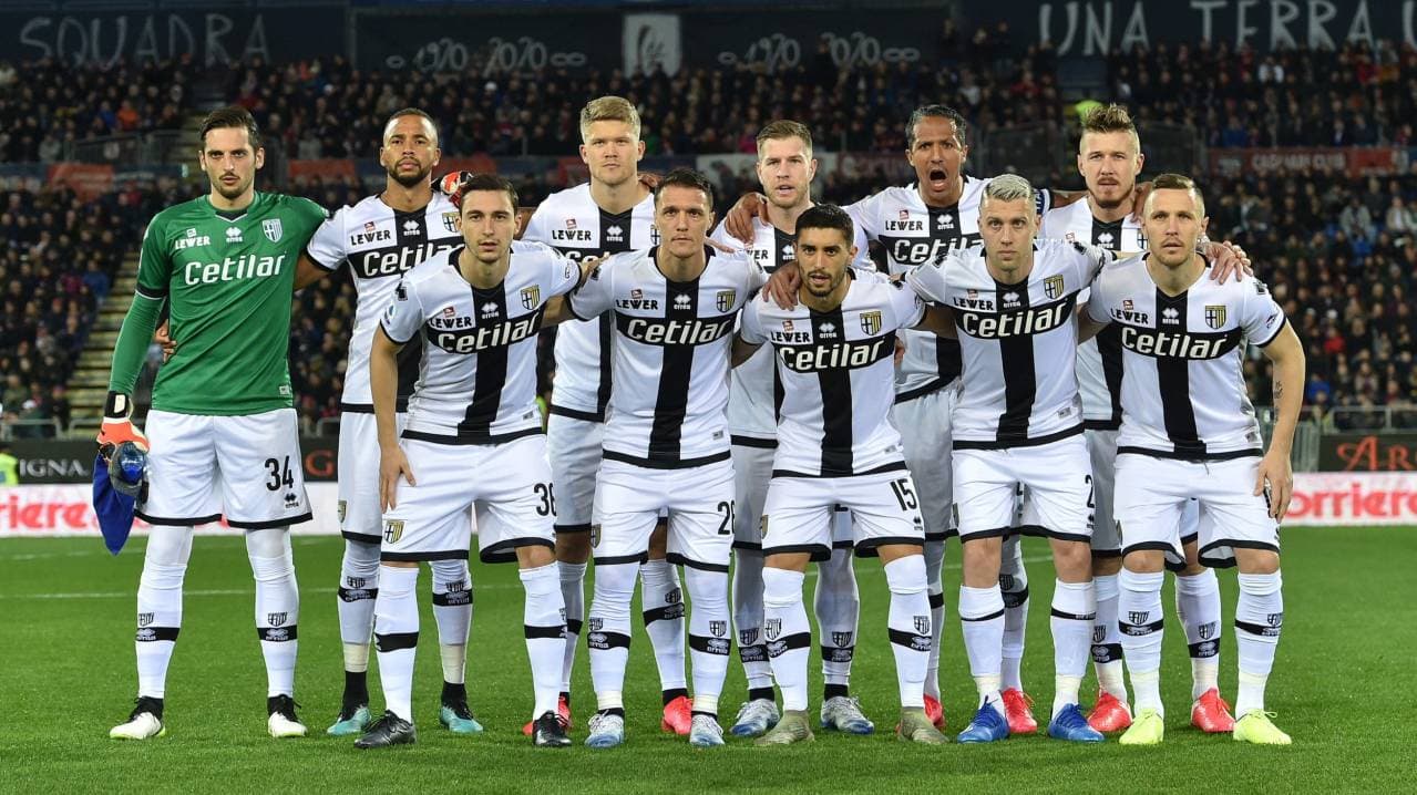 Parma team lineup before Serie A match Parma team lineup before Serie A match