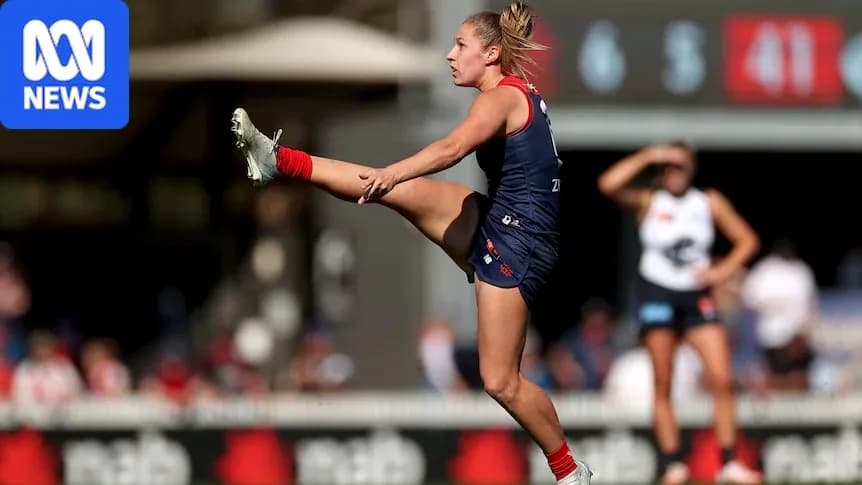 Player kicking the ball during an AFL match Player kicking the ball during an AFL match