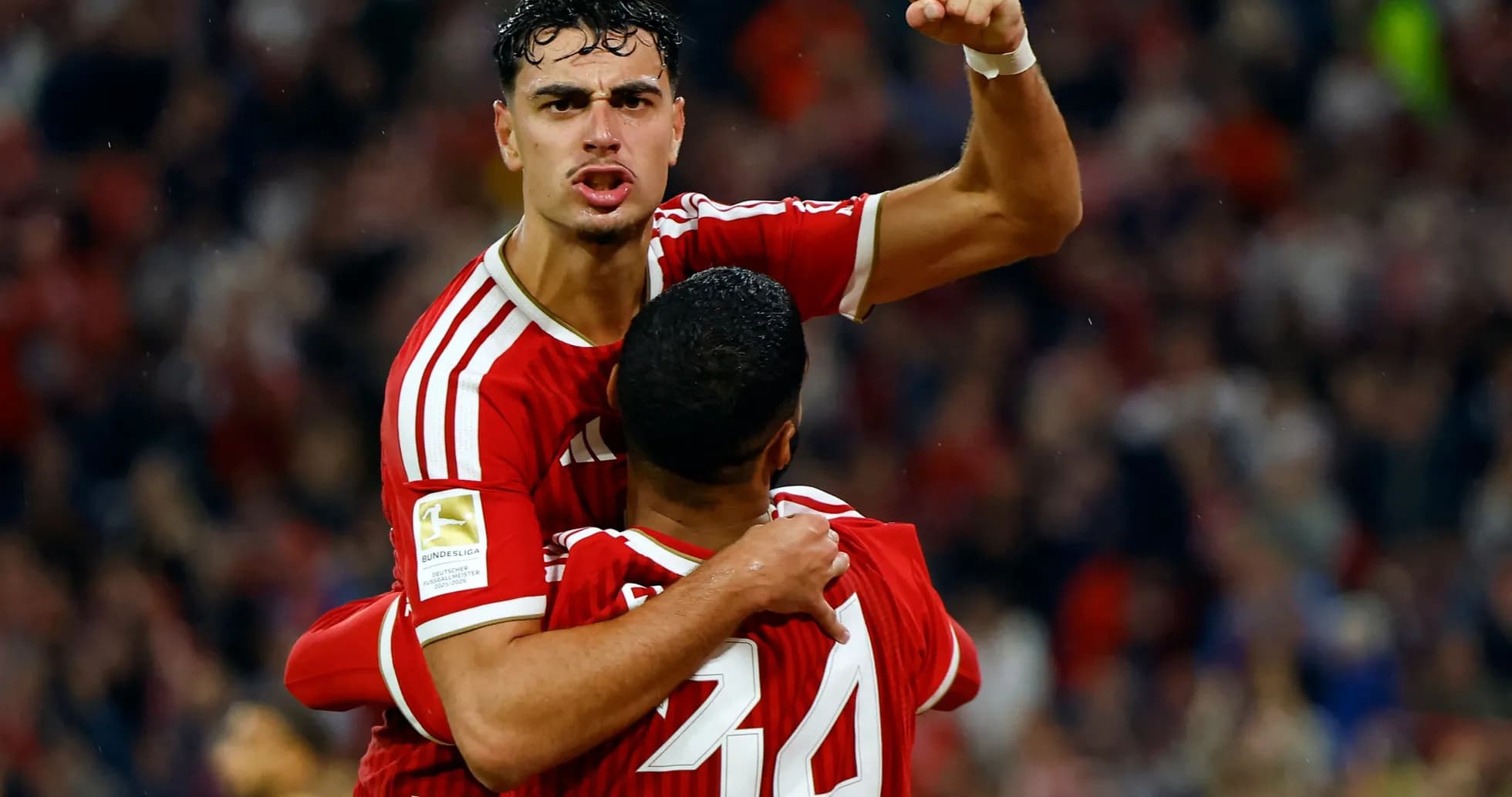 Player celebrating after scoring a goal during match Player celebrating after scoring a goal during match