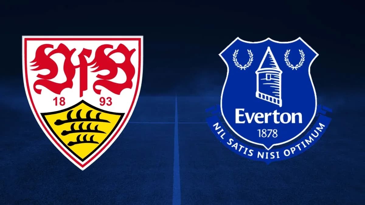 Logos of VfB Stuttgart and Everton football clubs Logos of VfB Stuttgart and Everton football clubs