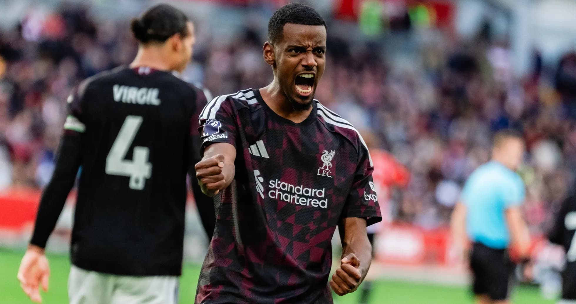 Liverpool player celebrating during Premier League match Liverpool player celebrating during Premier League match