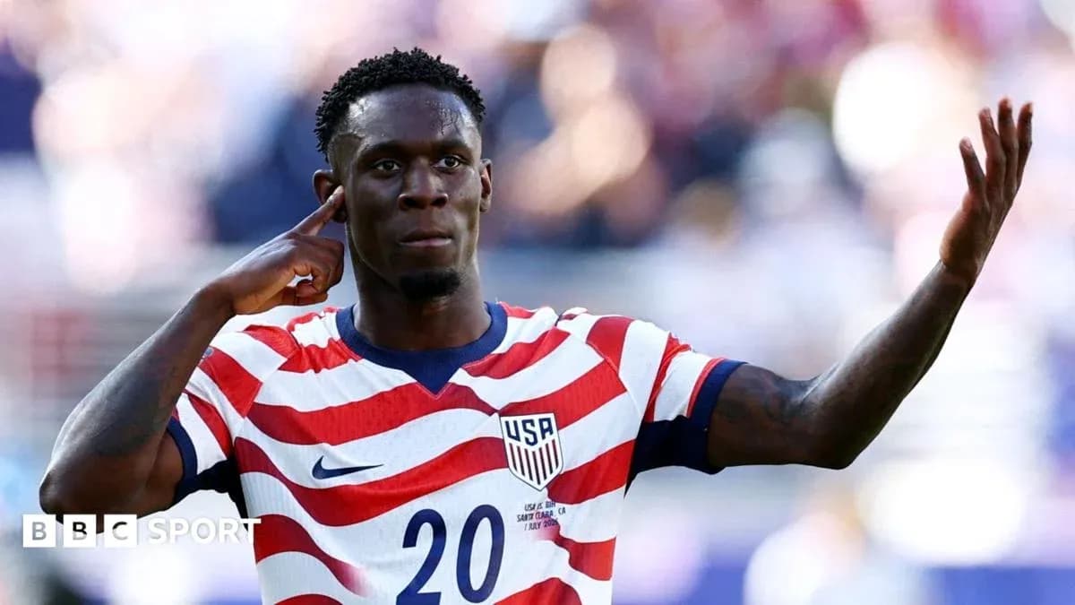 Player celebrating with USA jersey during match Player celebrating with USA jersey during match