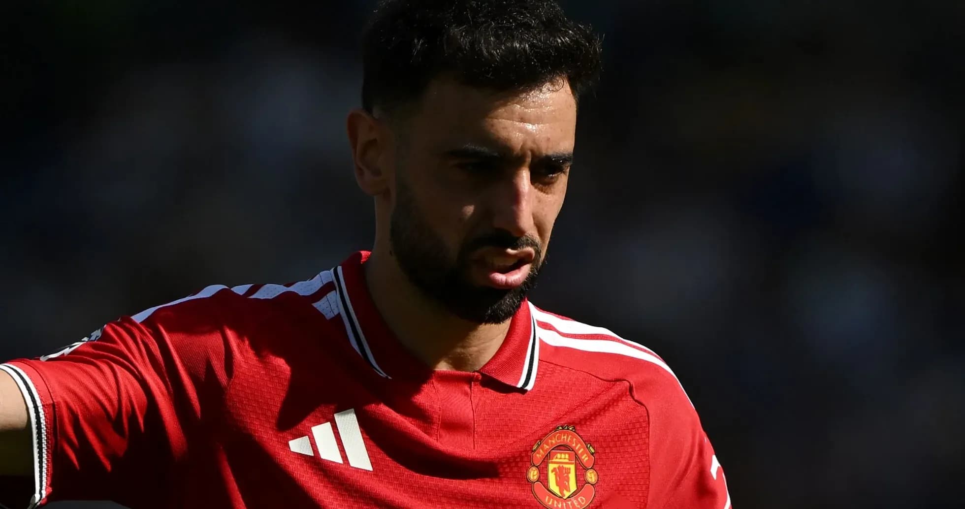 Bruno Fernandes in Manchester United jersey during match Bruno Fernandes in Manchester United jersey during match