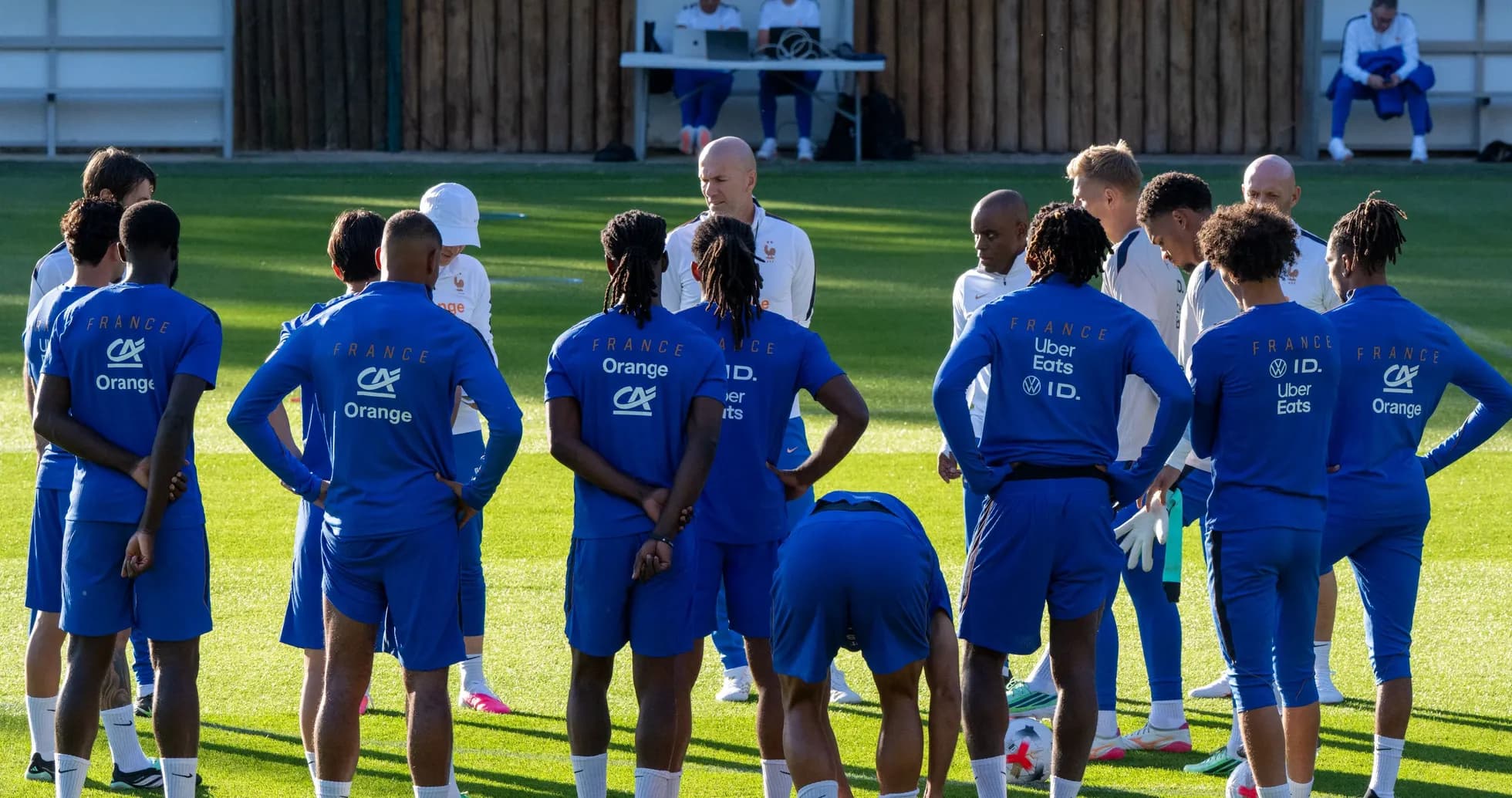 French national team gathered for training session briefing French national team gathered for training session briefing