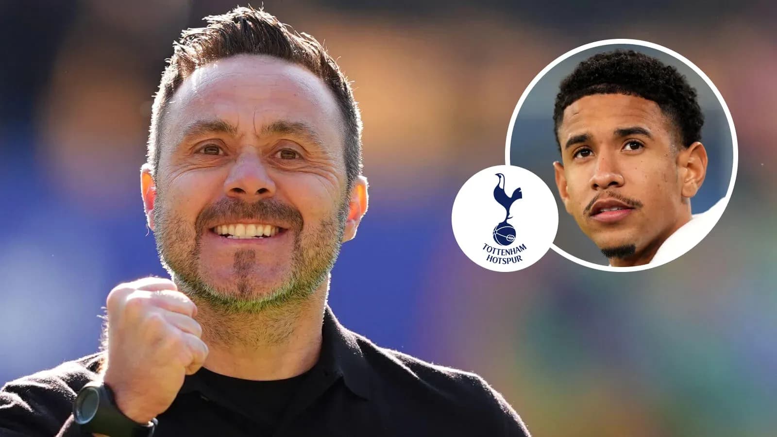 Coach celebrating with Tottenham Hotspur player portrait Coach celebrating with Tottenham Hotspur player portrait