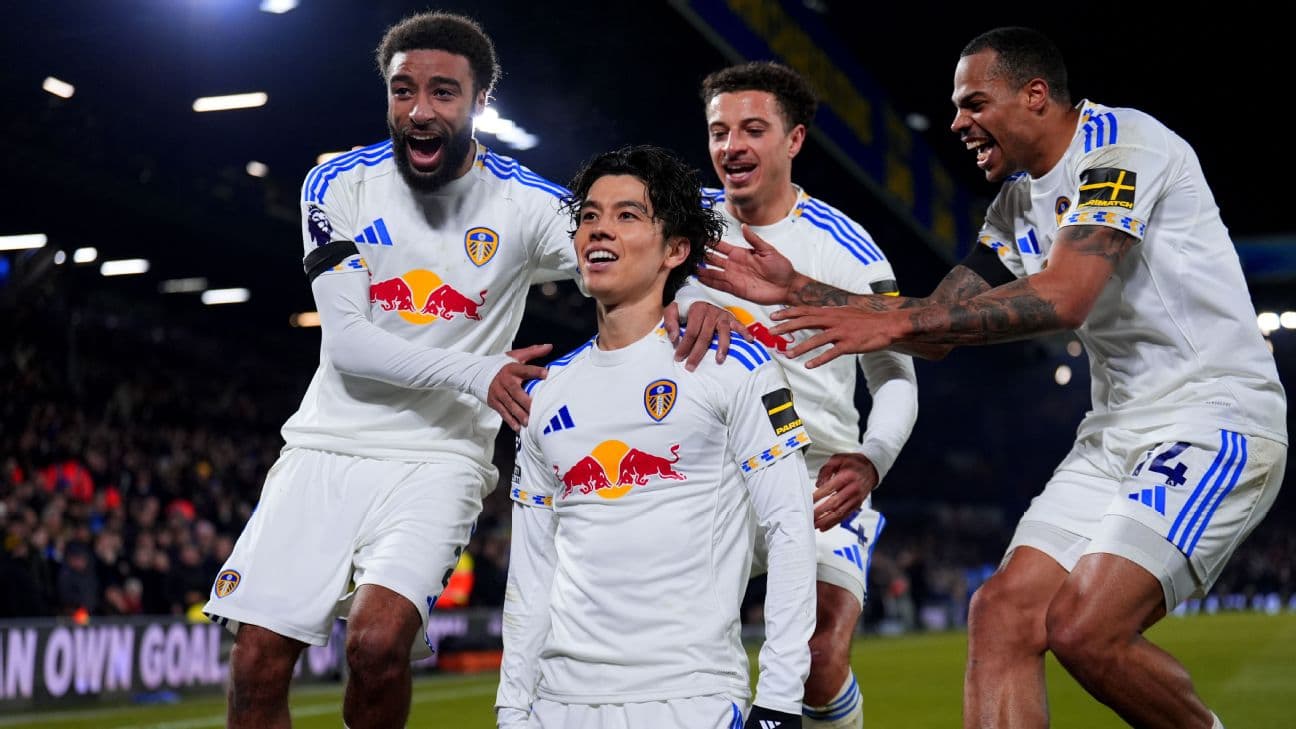 Leeds celebrates a goal against Chelsea. Leeds celebrates a goal against Chelsea.