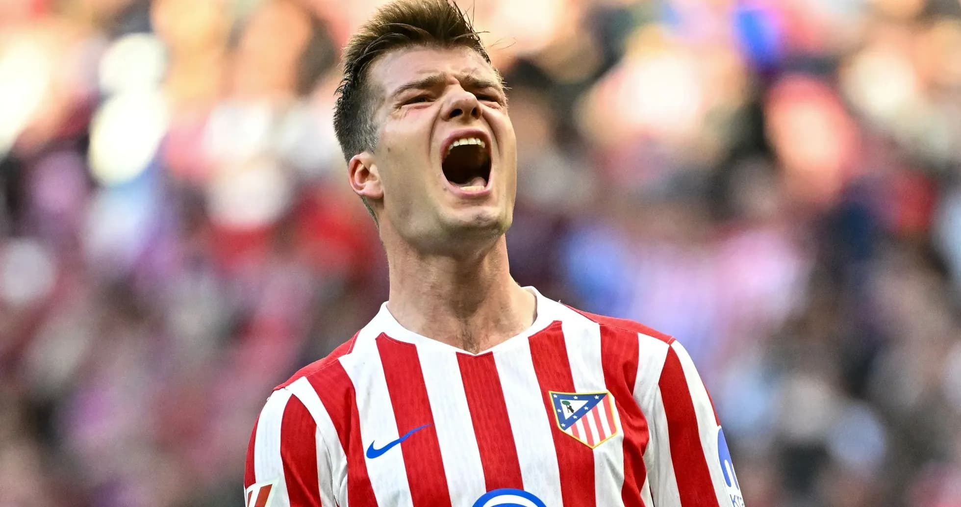 Atletico Madrid player celebrating during match Atletico Madrid player celebrating during match