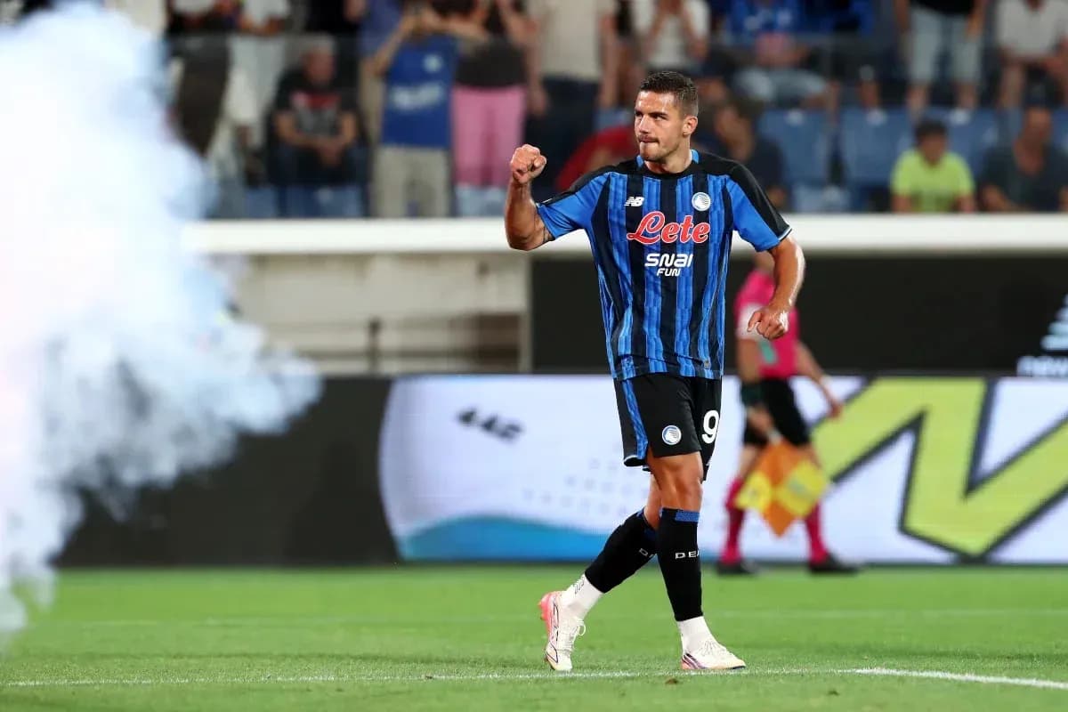Atalanta player celebrating during match Atalanta player celebrating during match