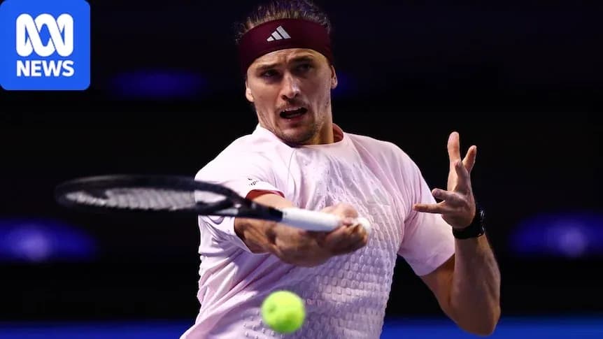 Tennis player hitting a forehand during match Tennis player hitting a forehand during match