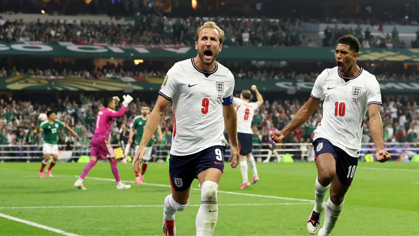 Harry Kane celebrating a goal against Mexico Harry Kane celebrating a goal against Mexico