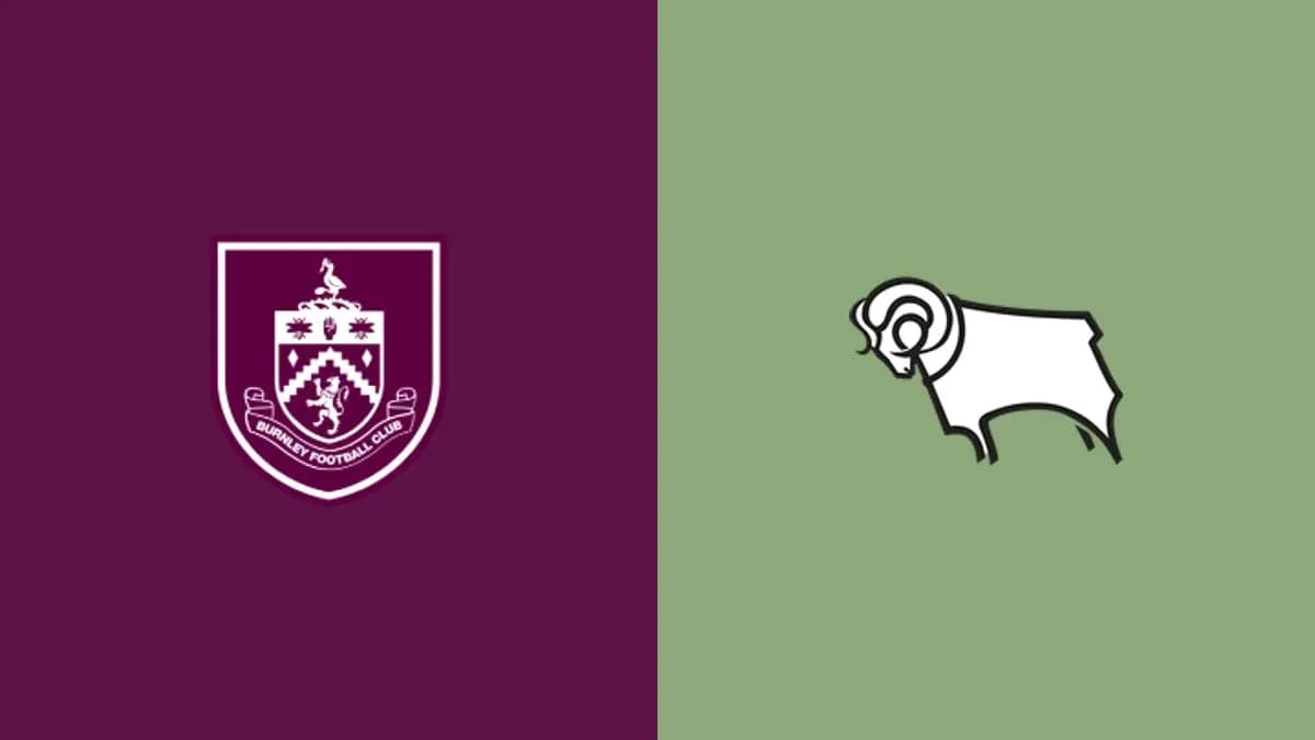 Logos of Burnley FC and Derby County Logos of Burnley FC and Derby County