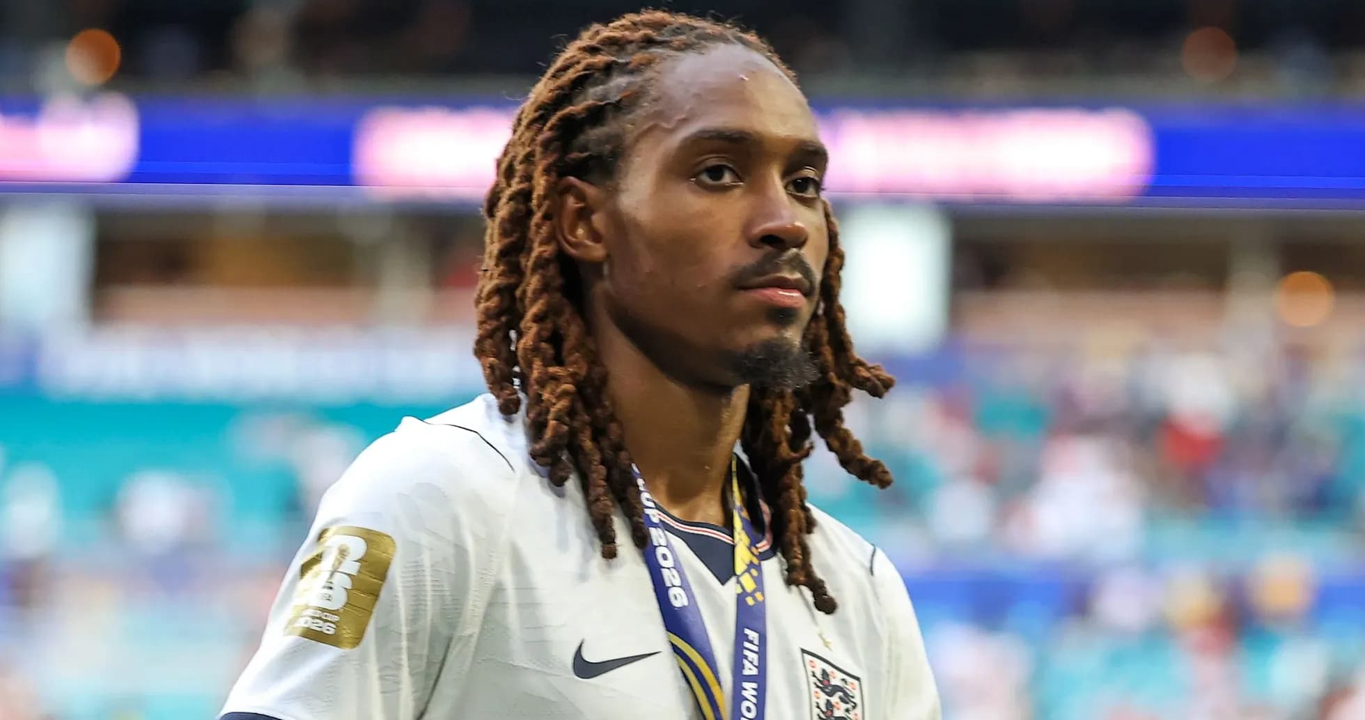 Player in England kit walking off the field Player in England kit walking off the field