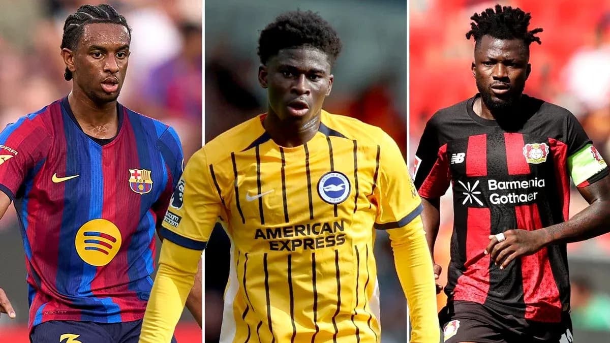 Three football players in club jerseys Three football players in club jerseys