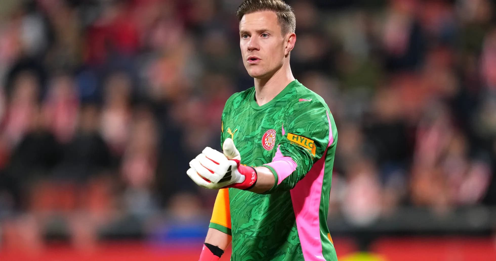 Goalkeeper gesturing during a match Goalkeeper gesturing during a match