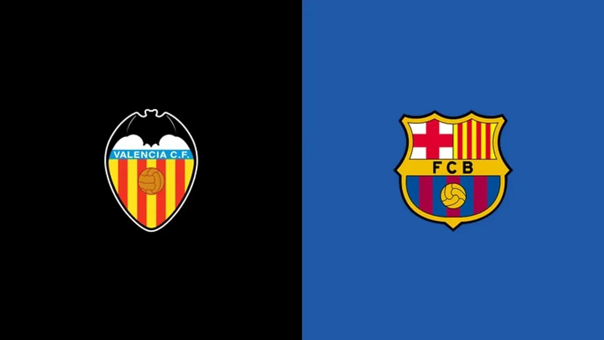 Logos of Valencia C.F. and FC Barcelona Logos of Valencia C.F. and FC Barcelona
