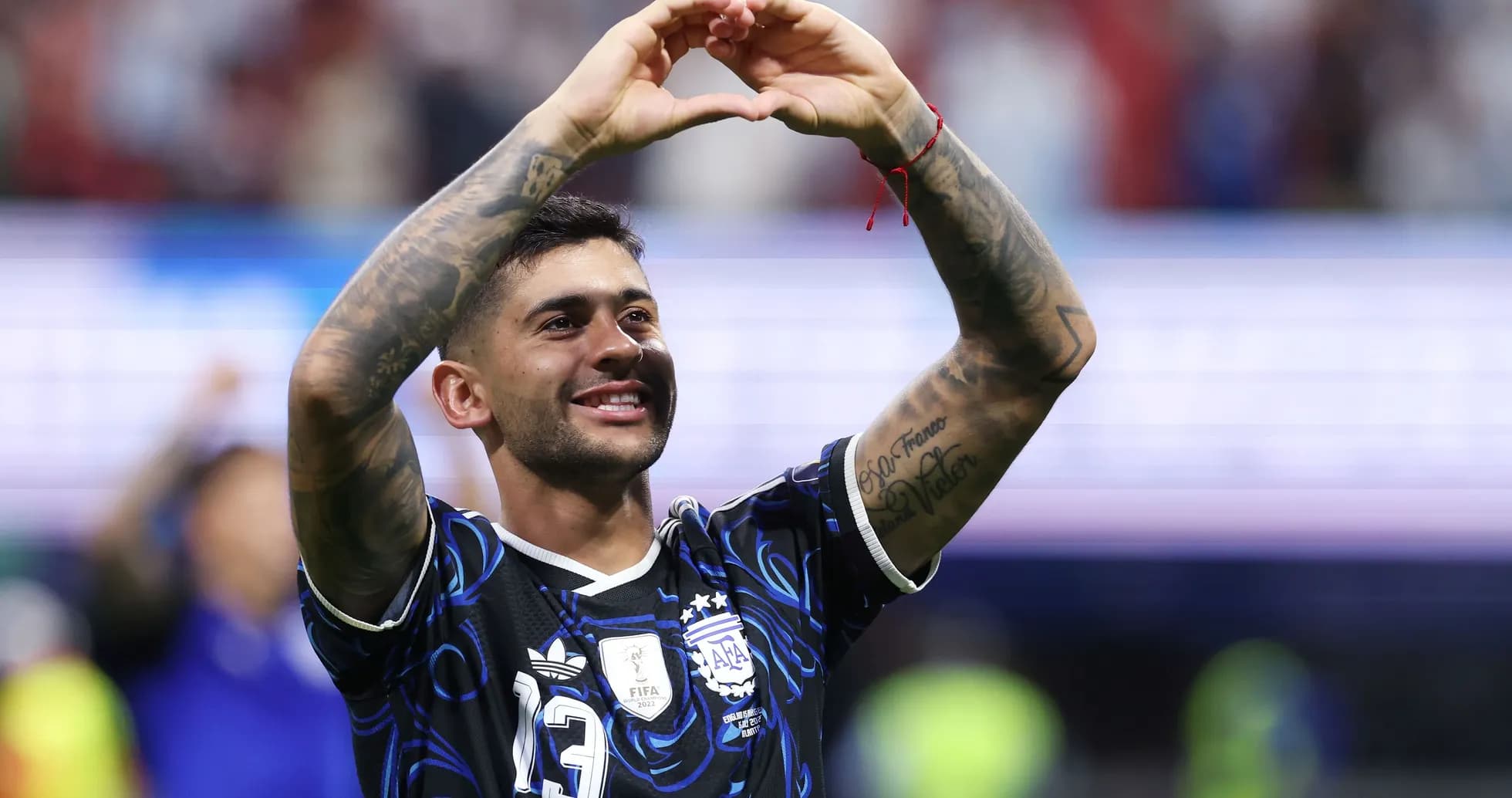 Player celebrating by making heart gesture Player celebrating by making heart gesture