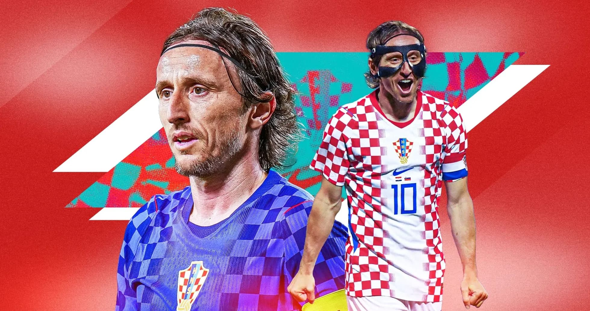 Luka Modrić in Croatian kit celebrating a goal Luka Modrić in Croatian kit celebrating a goal