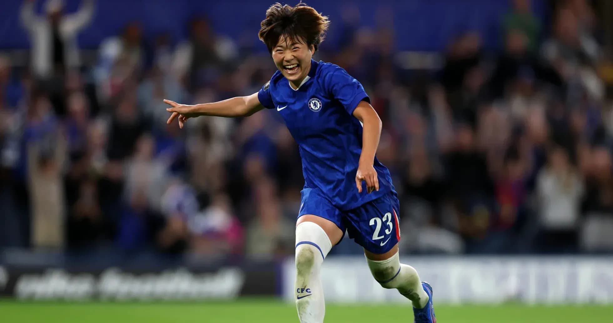 Chelsea player celebrating after scoring a goal Chelsea player celebrating after scoring a goal