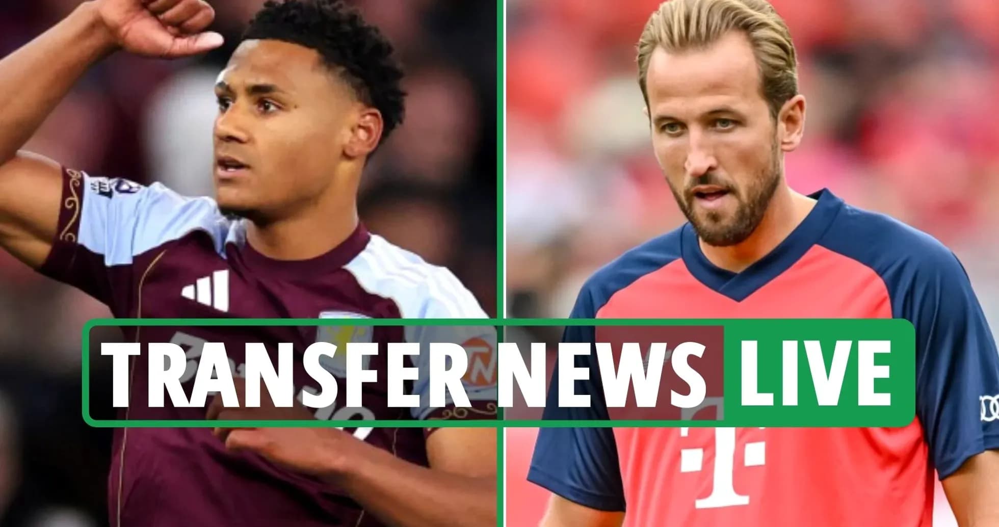 Two football players with transfer news overlay Two football players with transfer news overlay