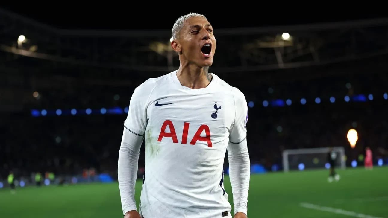 Player celebrating after scoring a goal for Tottenham Player celebrating after scoring a goal for Tottenham