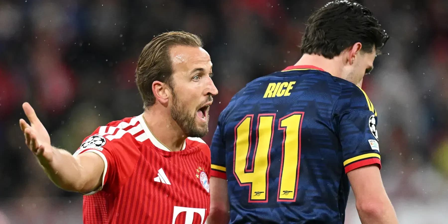 Harry Kane arguing with Declan Rice during match Harry Kane arguing with Declan Rice during match