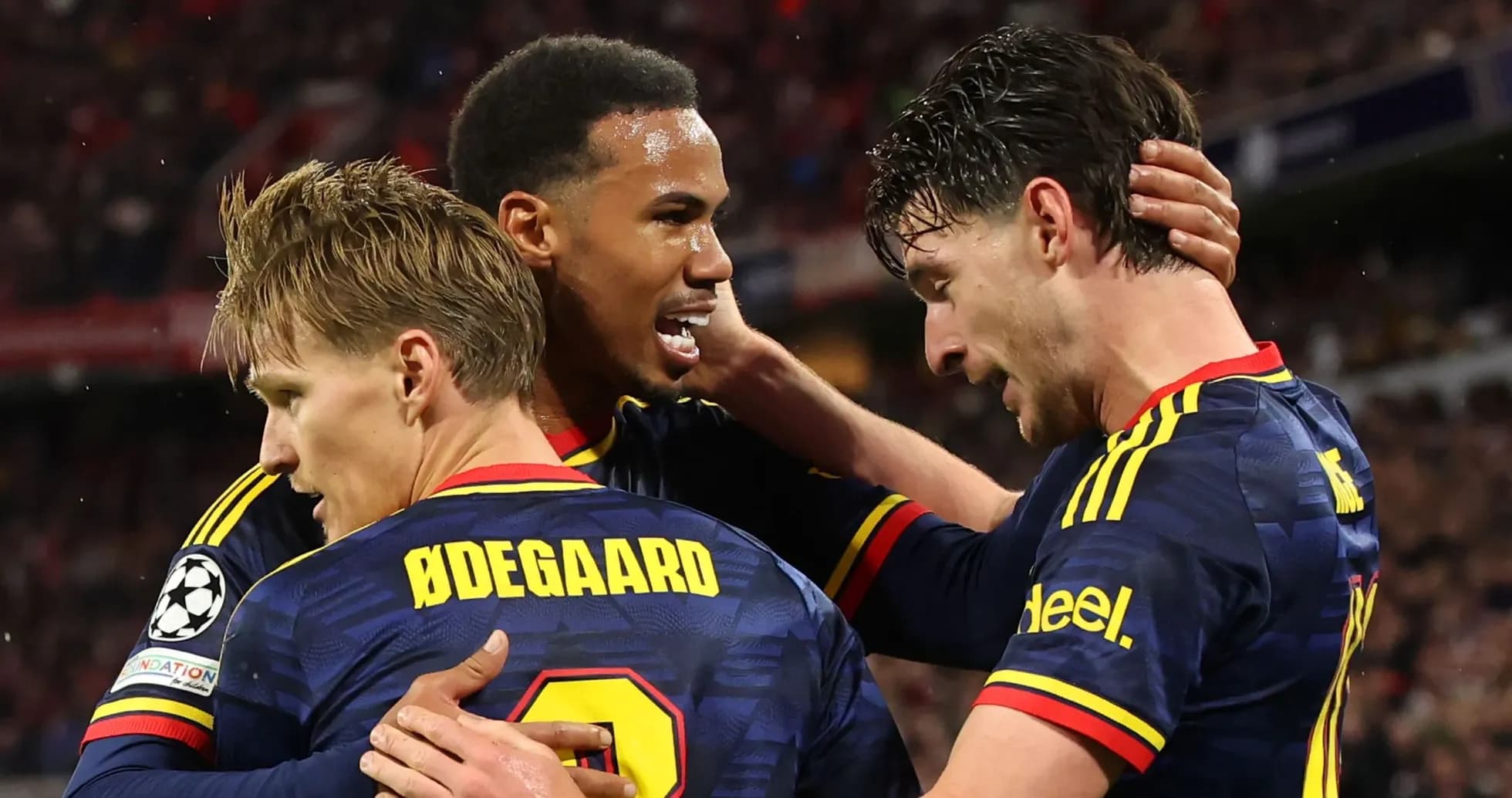 Players celebrating a goal during a match Players celebrating a goal during a match