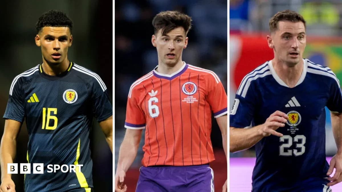 Three Scottish football players in national team kits Three Scottish football players in national team kits