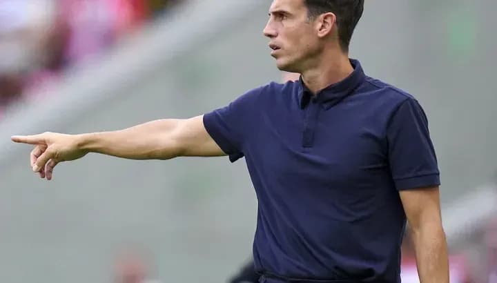Coach gesturing during a match on the sidelines Coach gesturing during a match on the sidelines