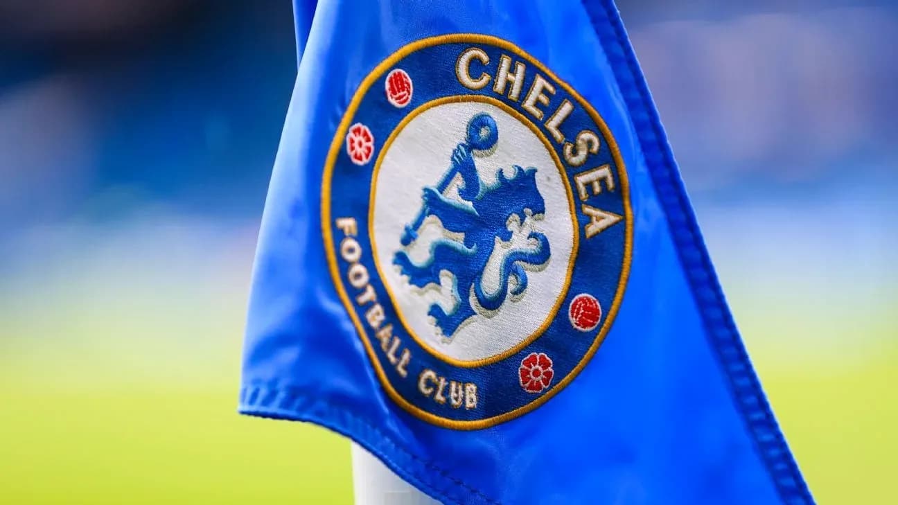 Chelsea Football Club corner flag at stadium Chelsea Football Club corner flag at stadium