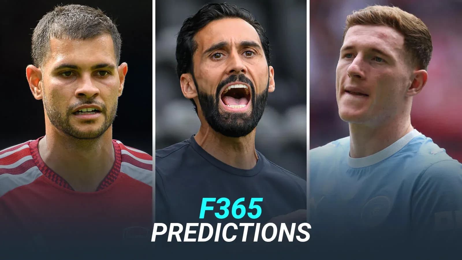 Three football players featured in predictions graphic Three football players featured in predictions graphic