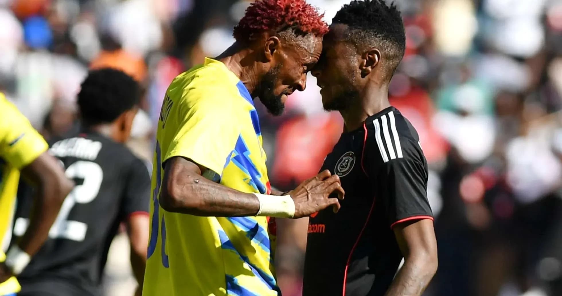 Players clashing during CAF Champions League match Players clashing during CAF Champions League match