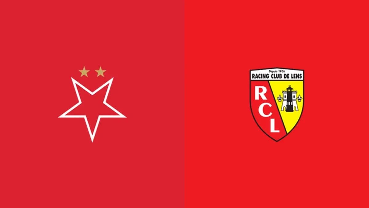 Logos of Crvena Zvezda and Racing Club de Lens Logos of Crvena Zvezda and Racing Club de Lens