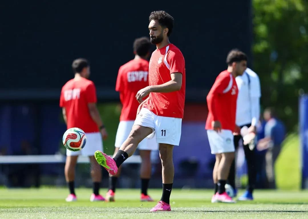 Egypt player practicing before World Cup match Egypt player practicing before World Cup match