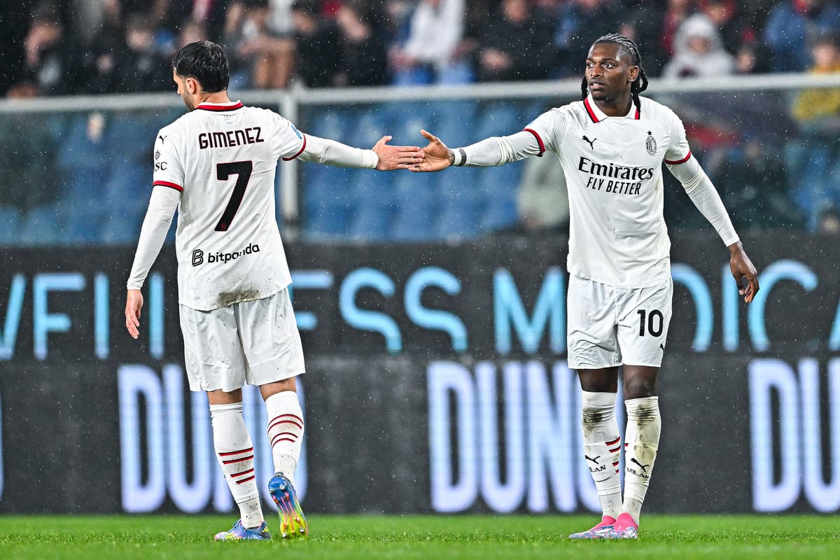 Players celebrating during Genoa vs AC Milan match Players celebrating during Genoa vs AC Milan match
