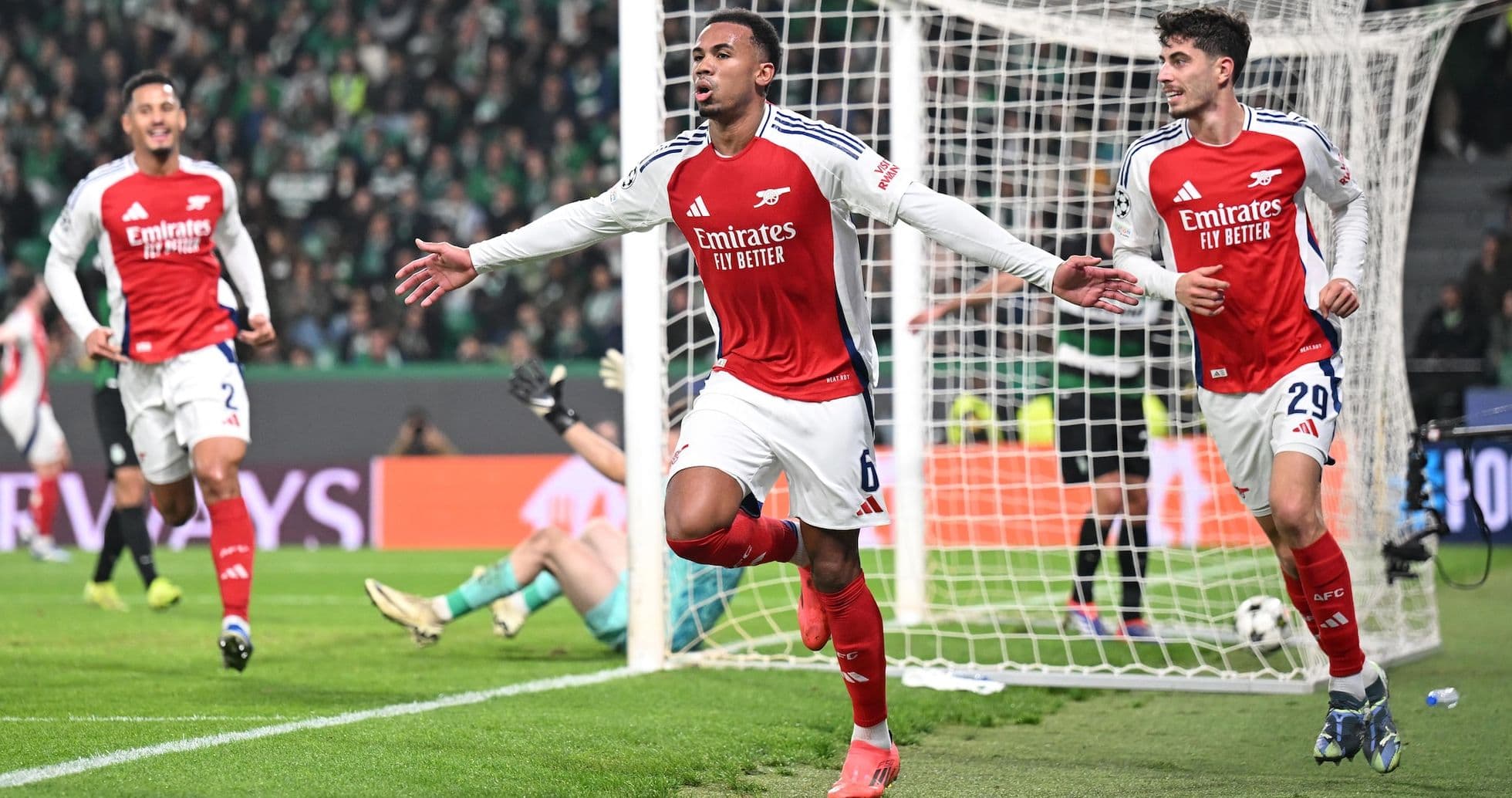 Arsenal players celebrating a goal during match Arsenal players celebrating a goal during match