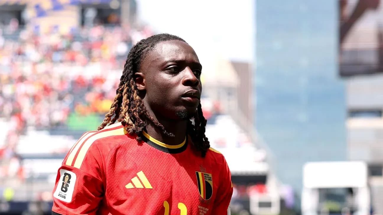 Player in Belgium national team jersey on field Player in Belgium national team jersey on field