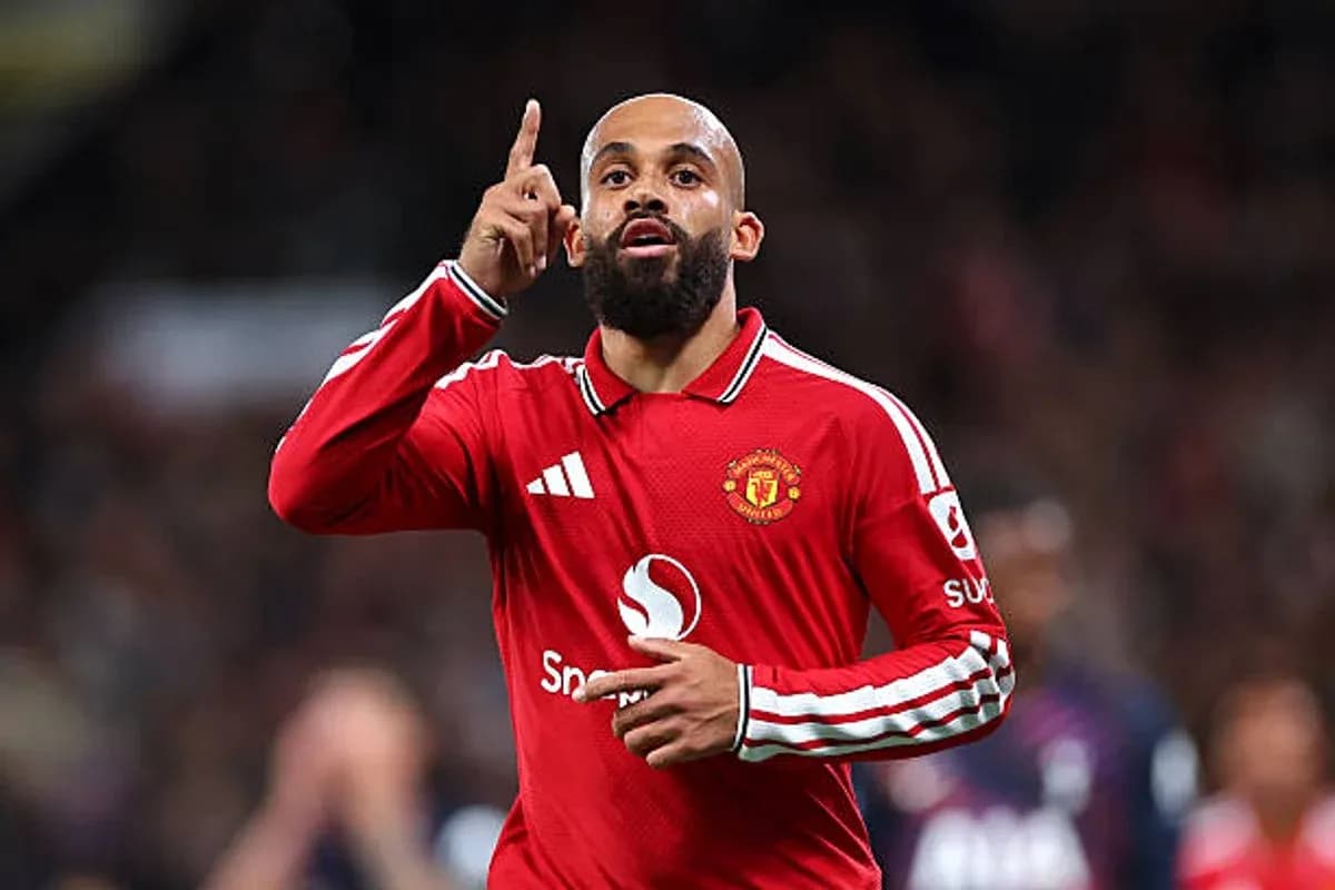 Manchester United player celebrating a goal Manchester United player celebrating a goal