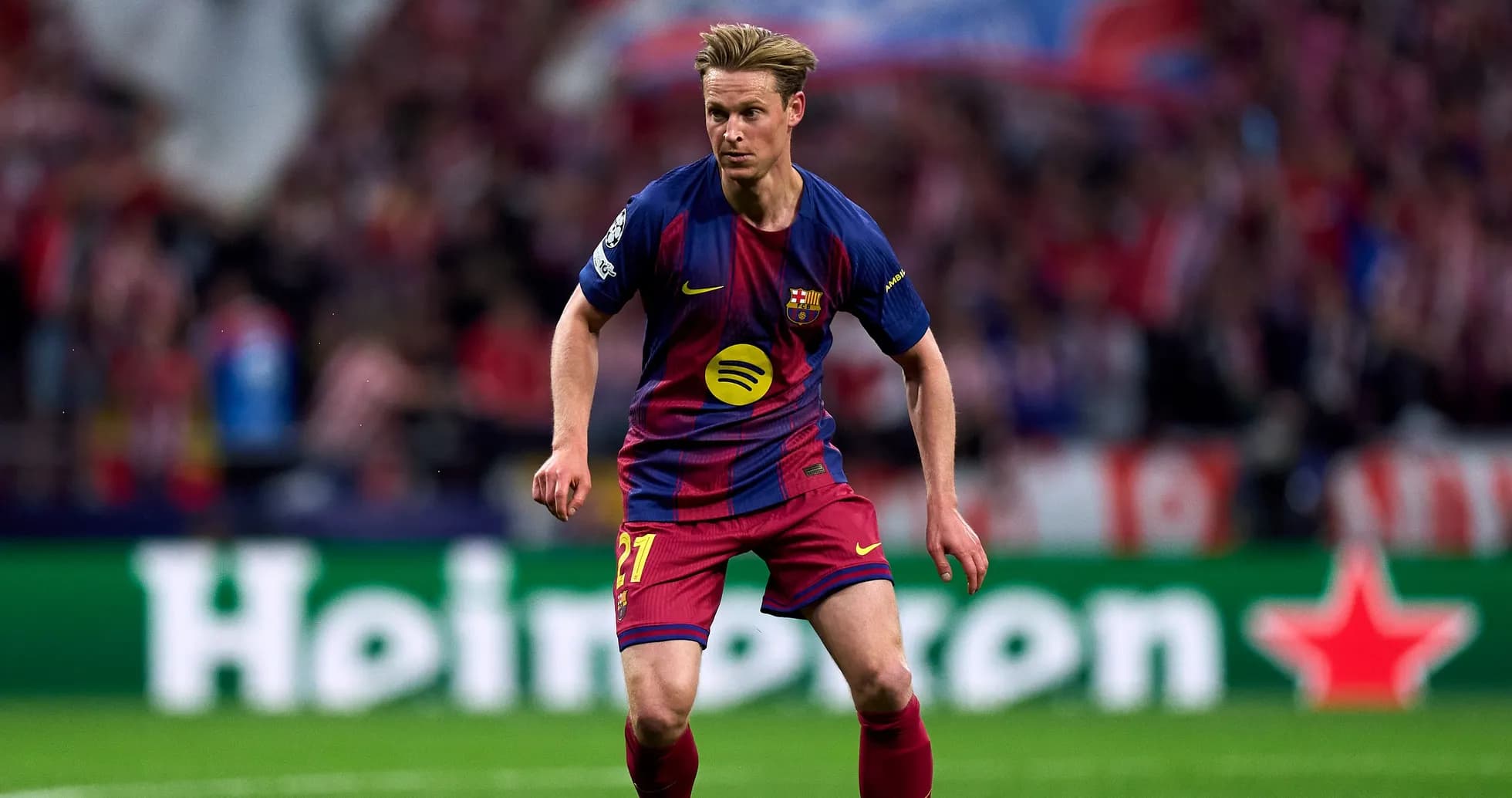 Barcelona player running during a match Barcelona player running during a match