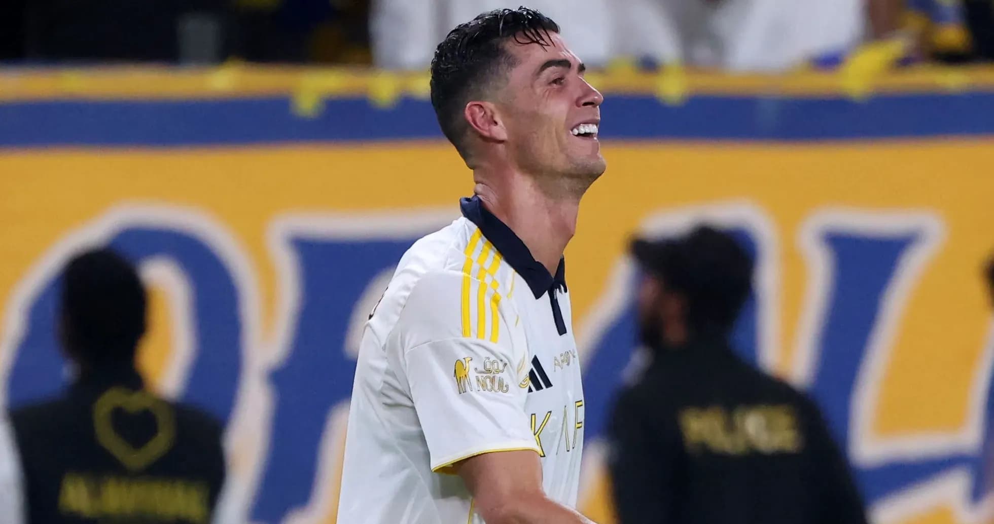 Cristiano Ronaldo celebrating during a match Cristiano Ronaldo celebrating during a match