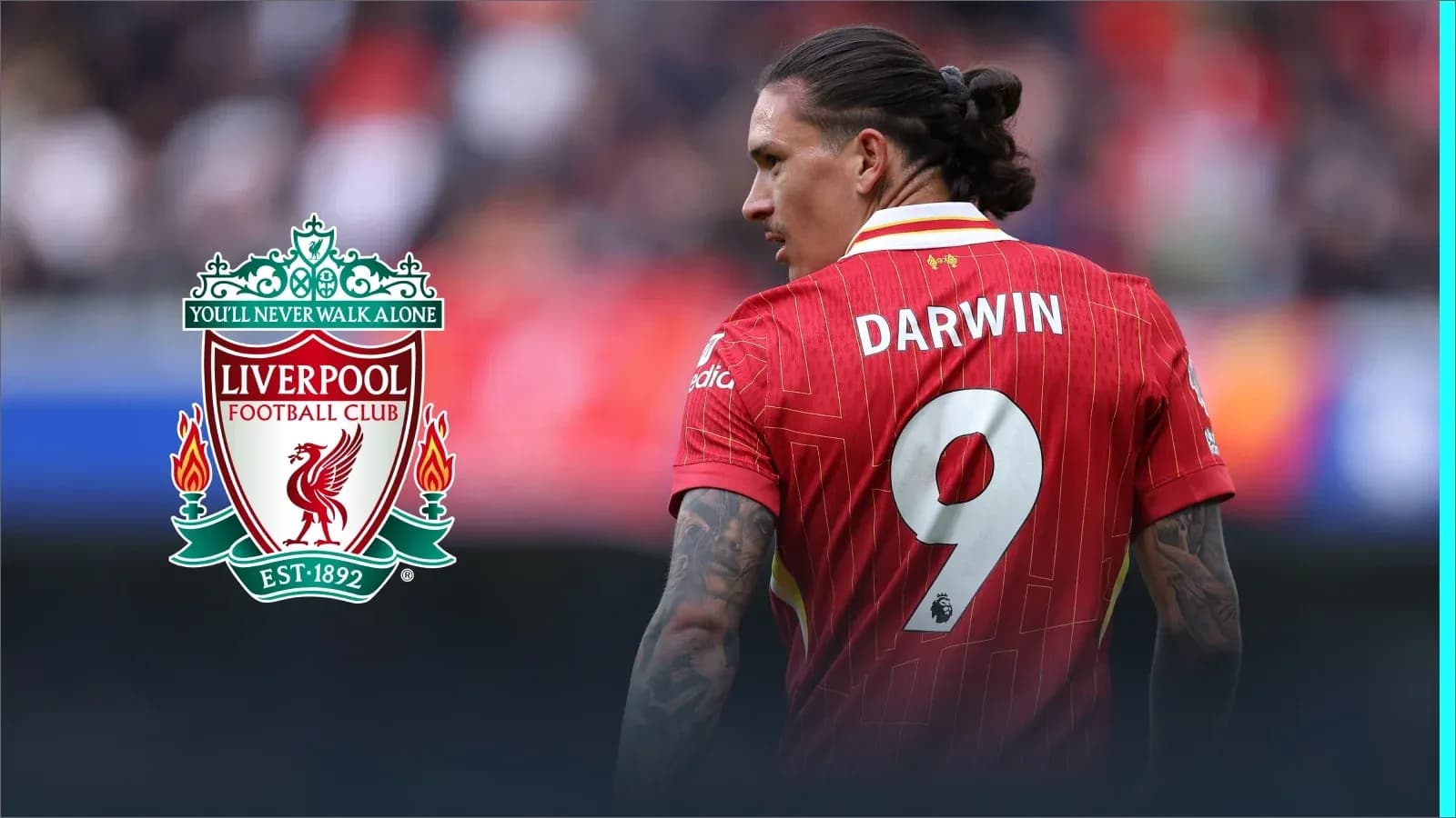 Darwin wearing Liverpool jersey with number 9 Darwin wearing Liverpool jersey with number 9