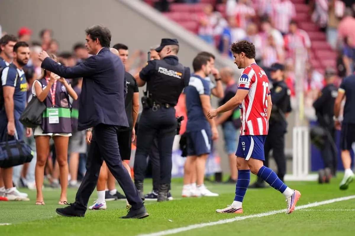 Player walking off field as coach gestures Player walking off field as coach gestures