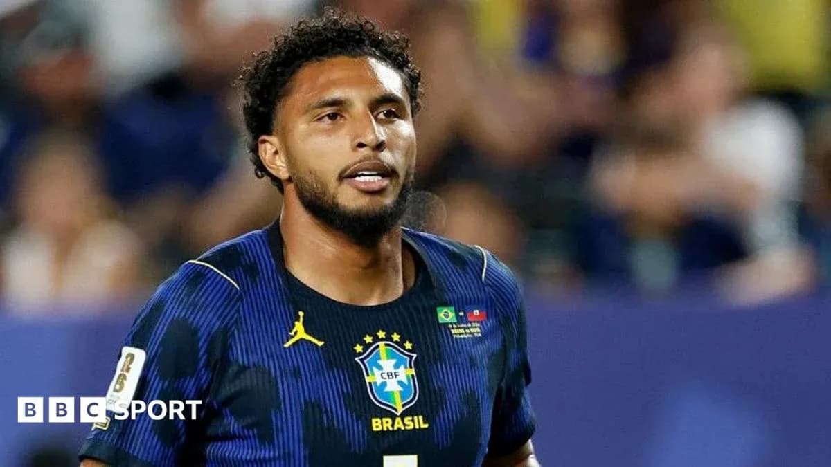 Player in Brazil national team jersey during match Player in Brazil national team jersey during match