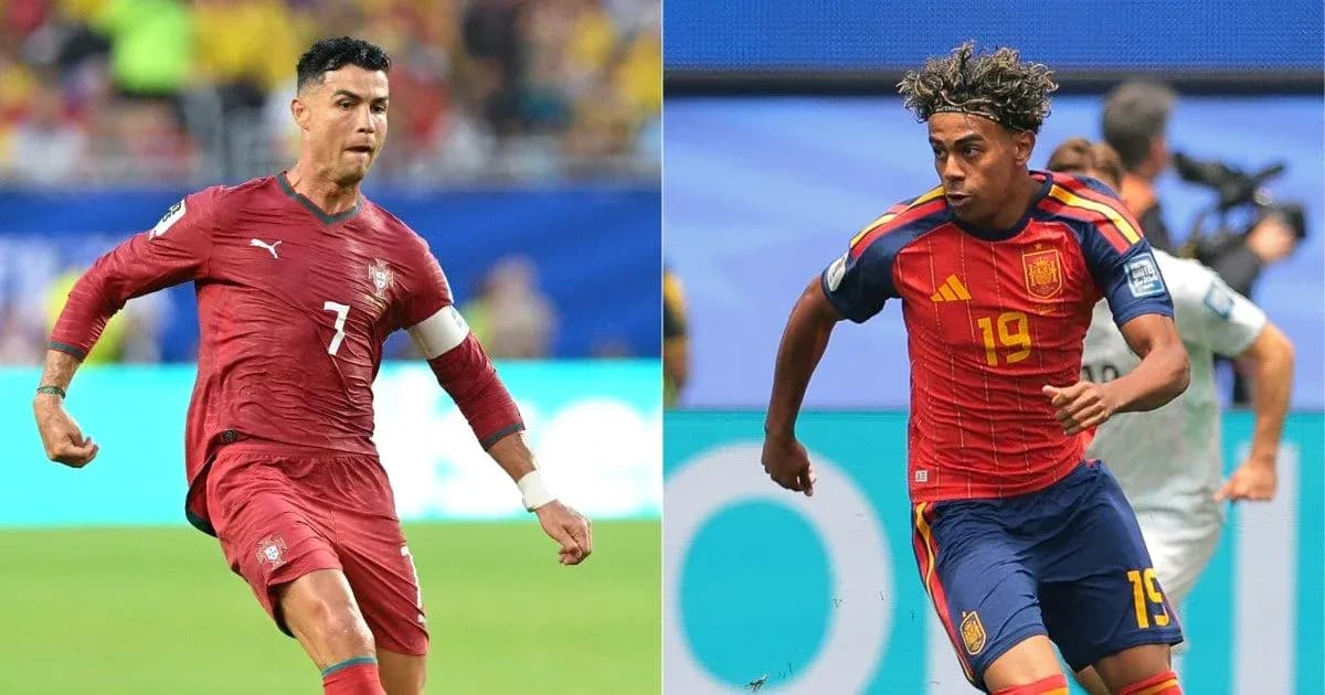 Cristiano Ronaldo and Spanish player during match Cristiano Ronaldo and Spanish player during match