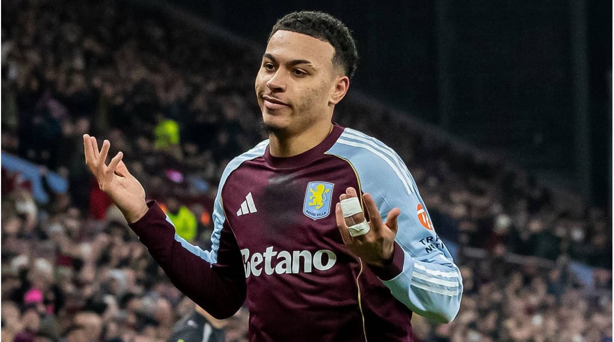 Player gesturing during a match at Aston Villa Player gesturing during a match at Aston Villa