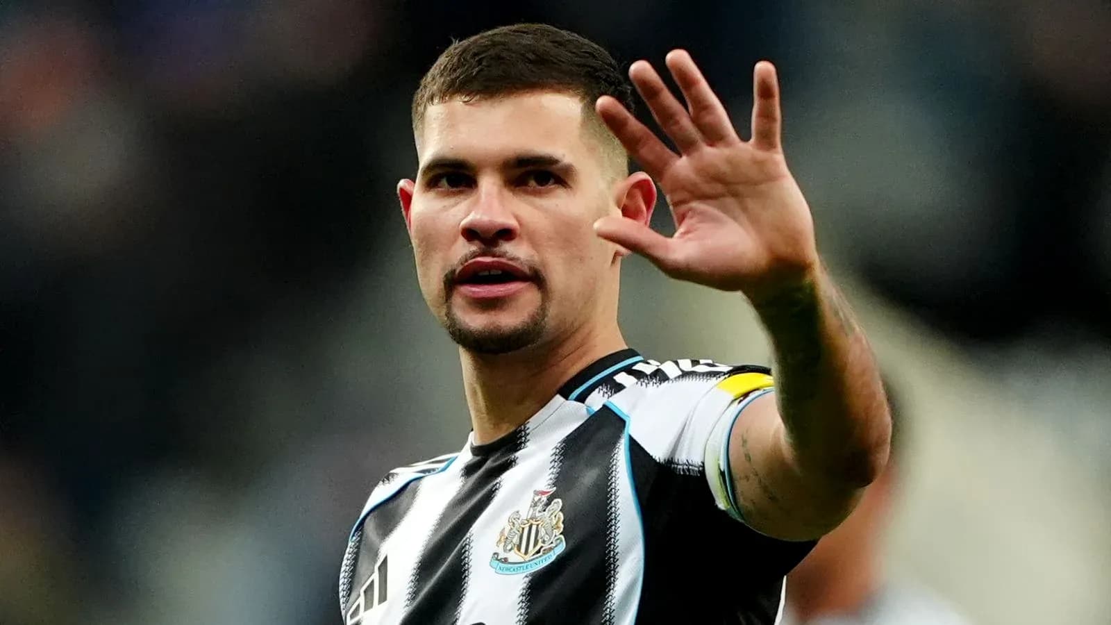 Player gesturing during match at St James' Park Player gesturing during match at St James' Park
