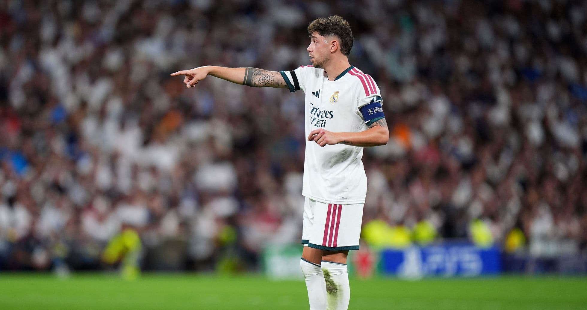 Player gesturing during a match for Real Madrid Player gesturing during a match for Real Madrid