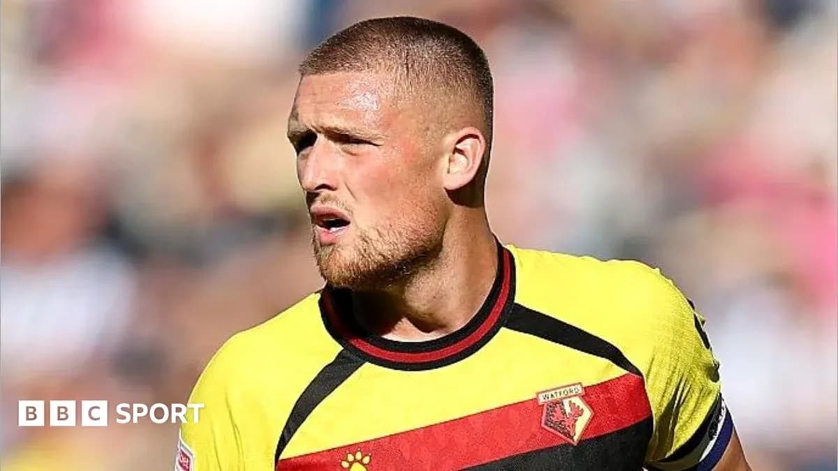 Player wearing Watford jersey during match Player wearing Watford jersey during match