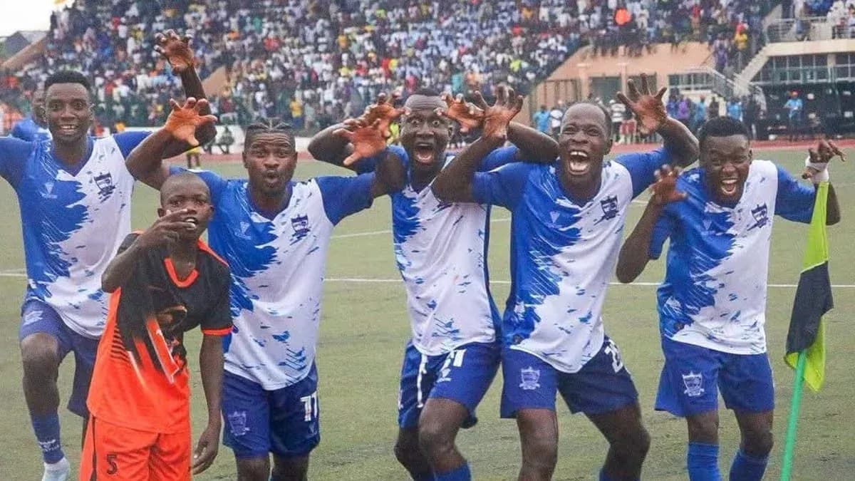 Players celebrating a goal during NPFL match Players celebrating a goal during NPFL match